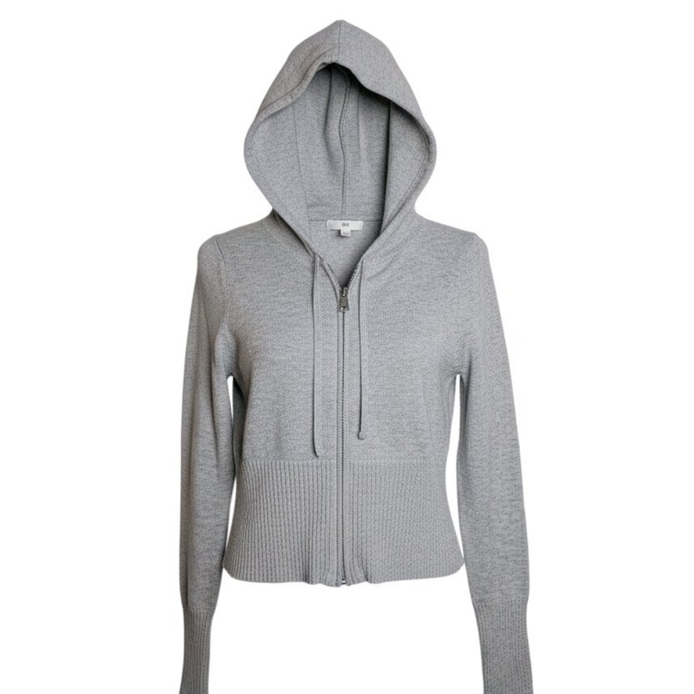BP NWT GREY SWEATER HOODIE RIBBED SZ MED